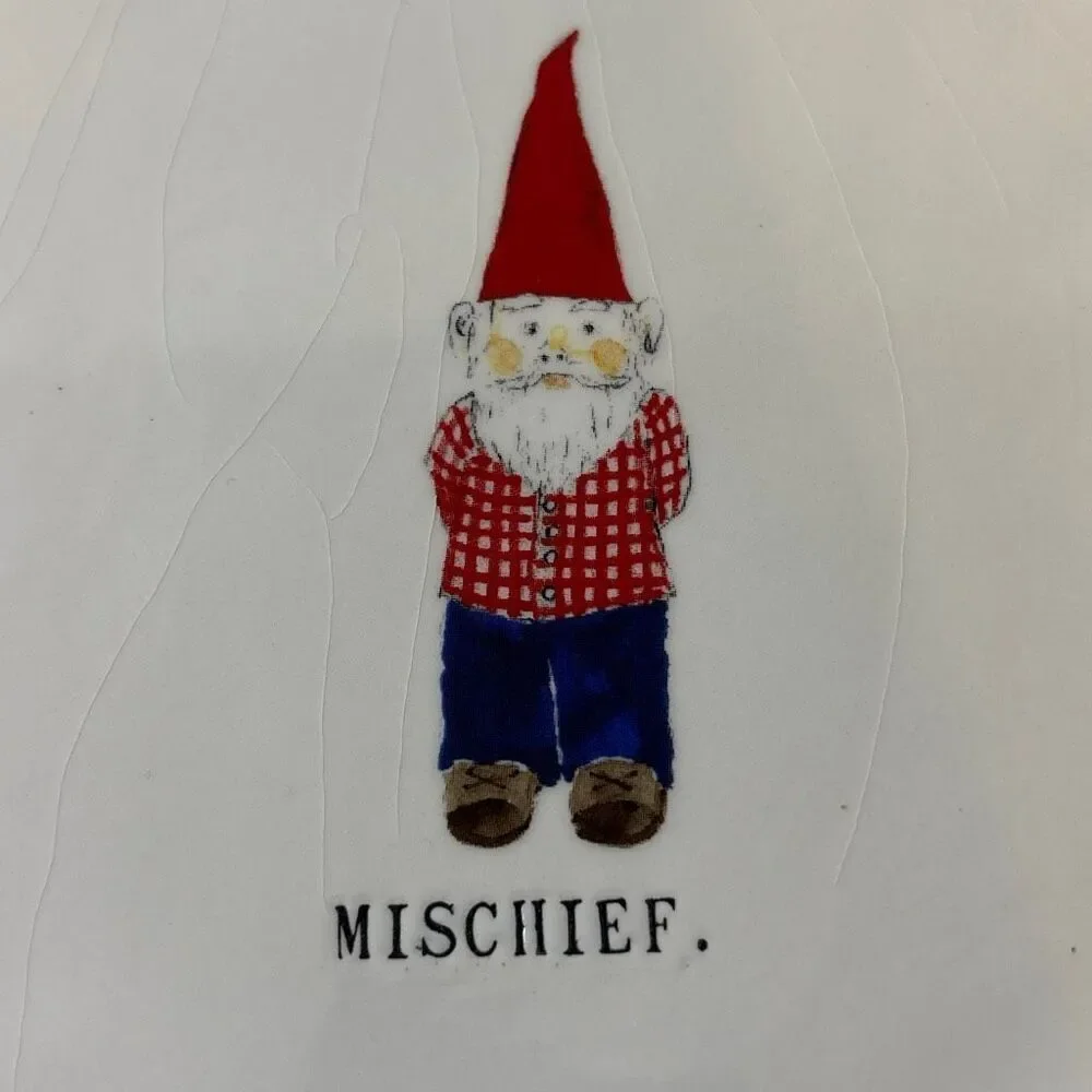 Rae Dunn Christmas platter Magic Merry Mischief 3 elf elves plate tray +2 plates